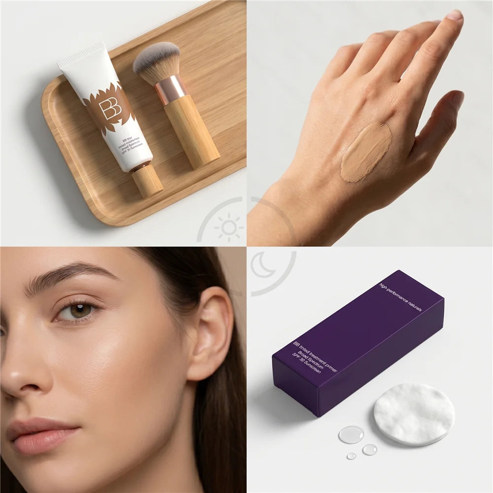 BB Cream Set with Makeup Primer Concealer Foundation Lightweight Moisturizing Smooth Fit Long Lasting Professional Face Makeup - AliExpress 66