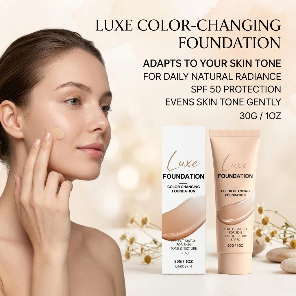 Color Changing Foundation Hydrating Even Skin Tone Soothing Skin Reliev Dryness Brighten Lightweight SPF50 Coverage Makeup Base