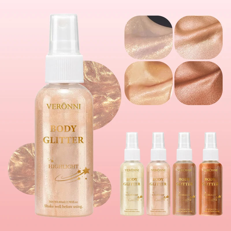 Body Shimmer Oil,Body Liquid Highlighter Facial Contour Brightening Makeup,Illuminating Liquid Highlighter for Face Body Hair - AliExpress 66