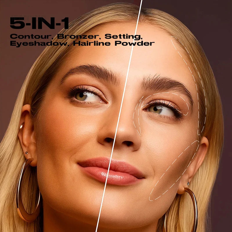 Dark Skin Matte Mineral Finishing Bronzer Contour Oil-control Long-lasting 5IN1 Hairline Concealer Nose Shadow Powder Palette - AliExpress 66
