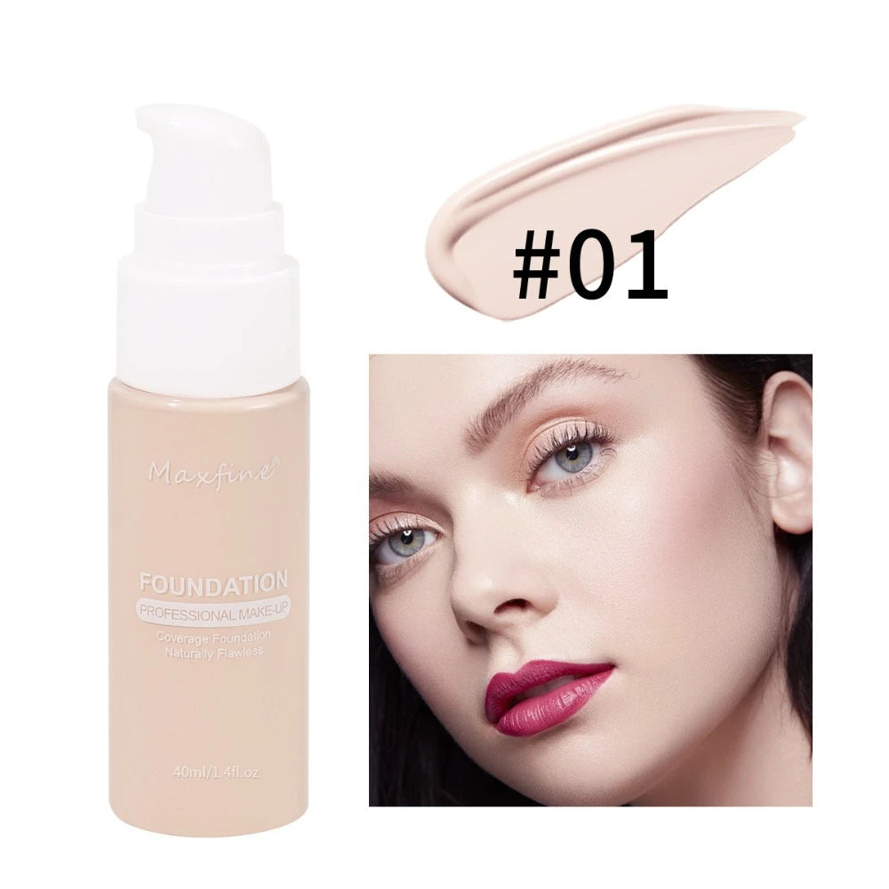 Professional Oil-Control Liquid Face Foundation Waterproof Full Coverage Matte Base Long Lasting Makeup Base