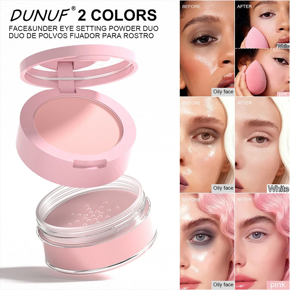 Oil Control Loose Powder Invisible Pores Matte Finish 2In1 Pressed Setting Powder Waterproof Smooth Face Under Eye Long Lasting - AliExpress 66