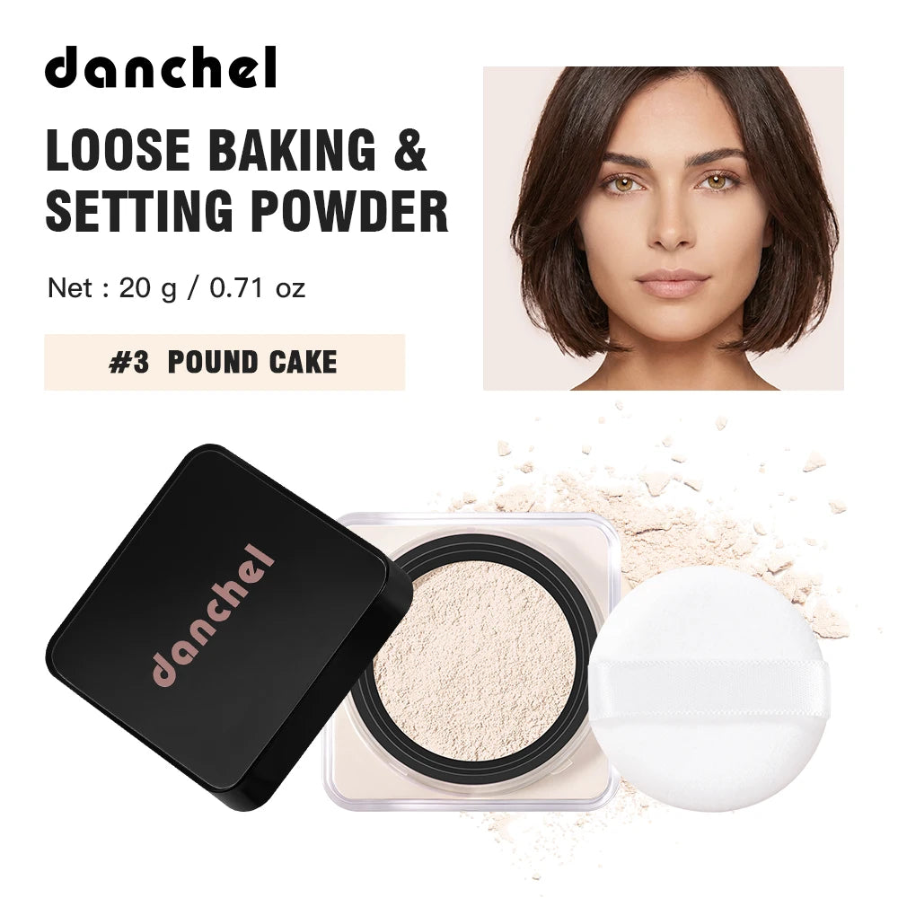 Waterproof Long Lasting Loose Baking Setting Powder &Puff Matte Finish Oil Control Face Cosmetics Anti Sweat Oil Absorb Makeup
