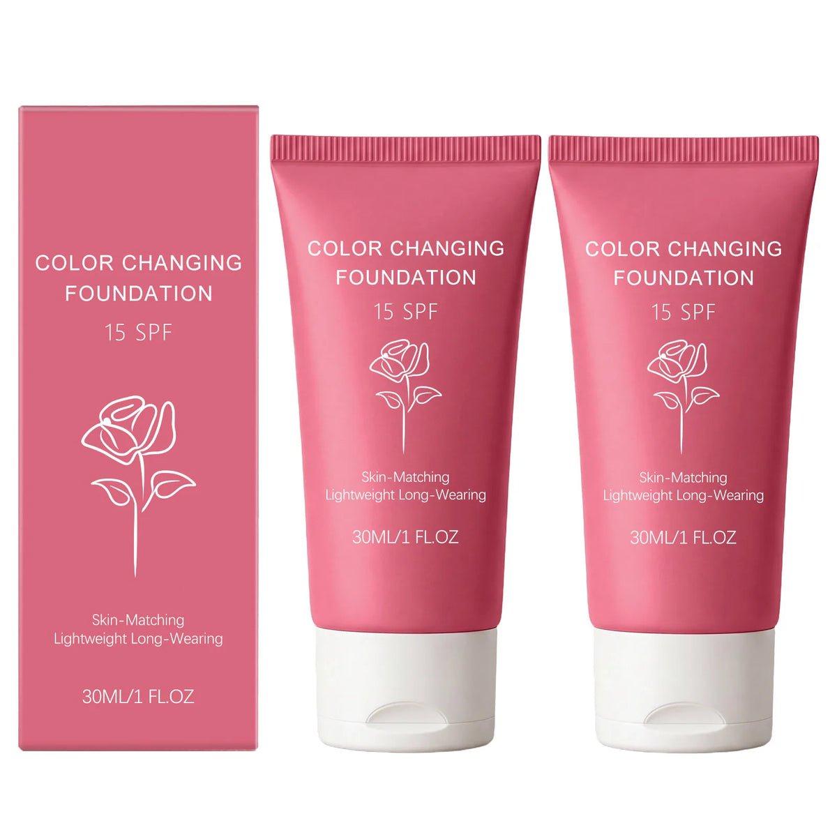 30ml Color Changing Foundation Cream Setting Spray Set Natural Covers Imperfections for Flawless Natural Look Daily Cosmetics