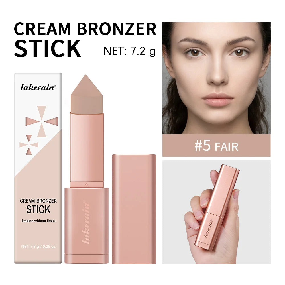Cream Bronzing Stick Smooth Seamless Longwear Natural Glow Contour Shaping Makeup Blendable Buildable for All Skin Types