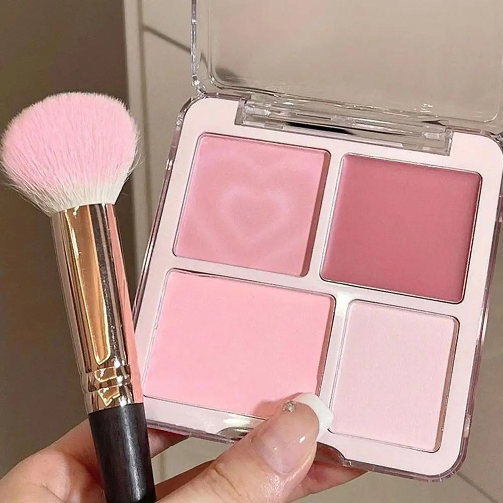 1pcs Korean Style Blush Highlighter Palette Four Color Matte Sculpting Shrinking Expanding Makeup Contouring Powder Compact - AliExpress 66
