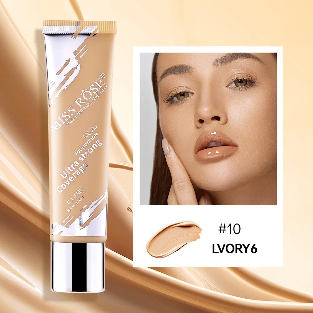 Oil?control LongLasting Foundation Cream Natural Buildable Coverage Concealer Makeup Base Sweat Proof Non?fading Facial Cosmetic
