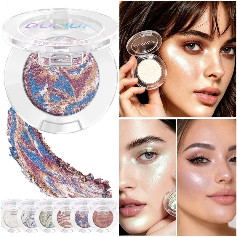 Fine Shimmer Highlighter Powder Brighten Contour Makeup Flash Pearl Marble Baked Powder Lasting Eyeshadow Blush Palette for Gift - AliExpress 66