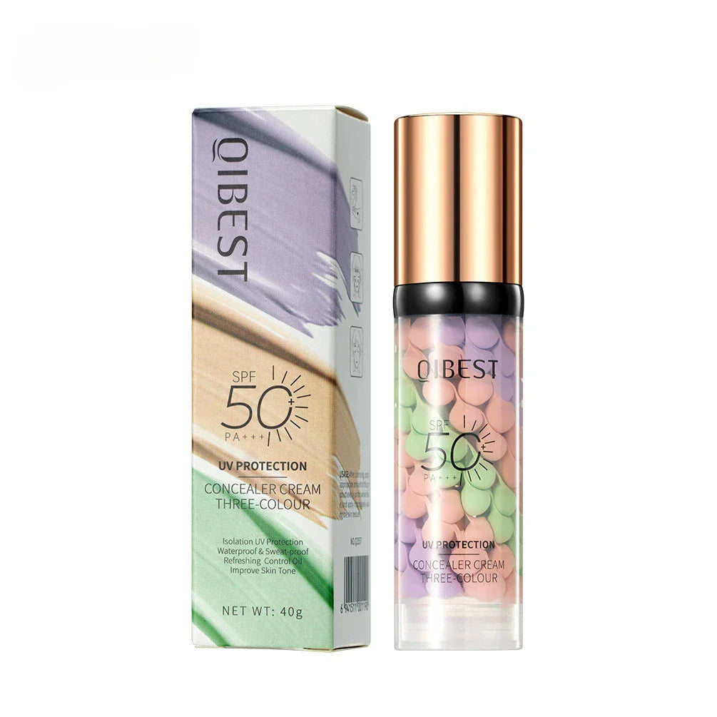 Face Makeup Primer Tri-color Cream Contour Color Isolation Waterproof Makeup Foundation Natural Makeup Base Cream 40g - AliExpress 66