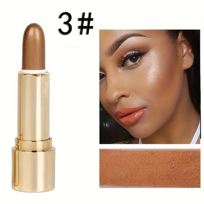 3 Color Highlighter Stick Portable Face Contour Natural Shimmer Glow Long-Lasting Cream Highlighter for Cheekbones Nose - AliExpress 66