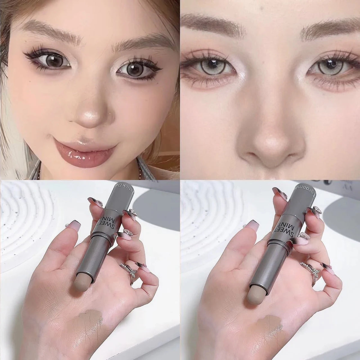 Moisturizing Silky 3D Contour Stick Natural Matte Double Head Suitable For Nose Shadow Makeup Concealer Brightening Cosmetics - AliExpress 66