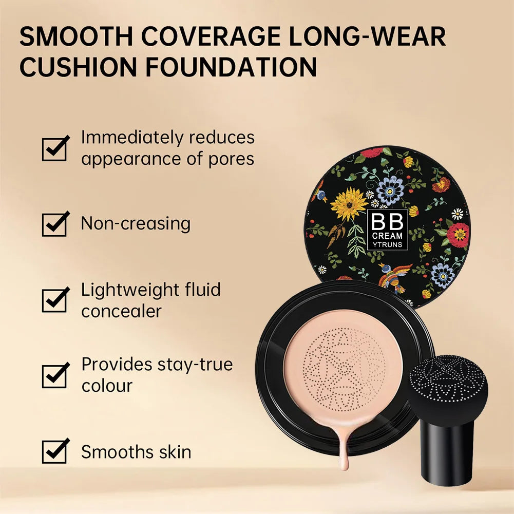 Mushroom Head Air Cushion BB Cream, Moisturizing Concealer Foundation, Brightening Natural Nude Makeup with Mushroom Puff - AliExpress 66
