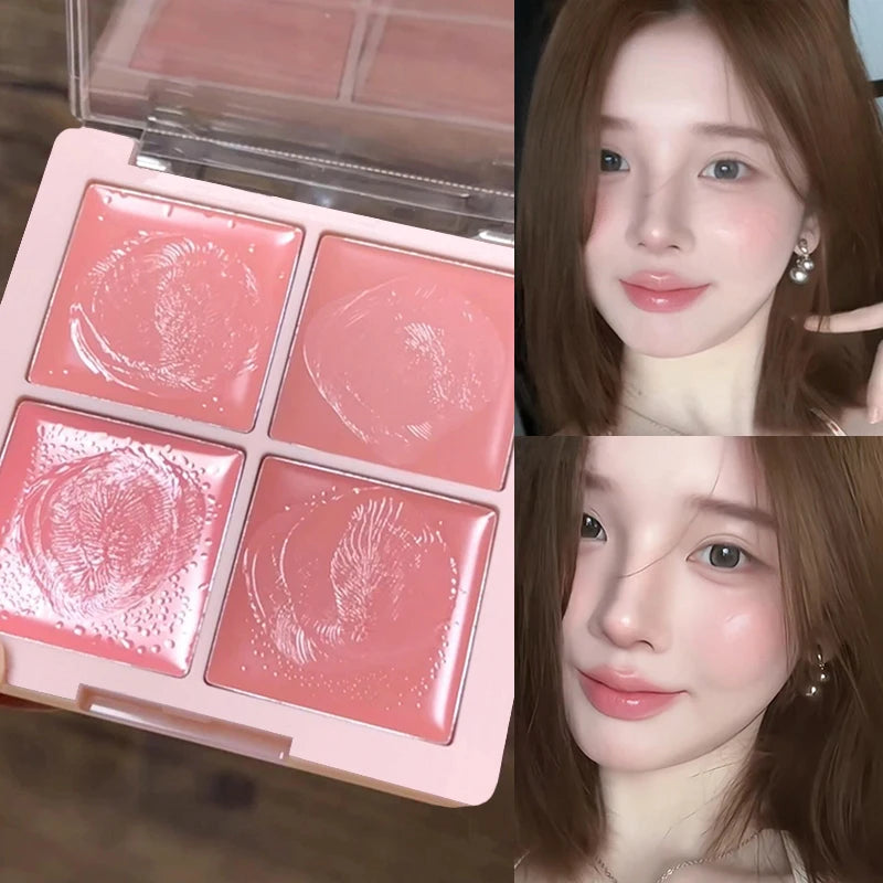4 Color Blush Cream Natural Nude Makeup Brightening Water Light Peach Cream Blush Milk Pink Cream Cheek Blusher Palette Cosmetic - AliExpress 66