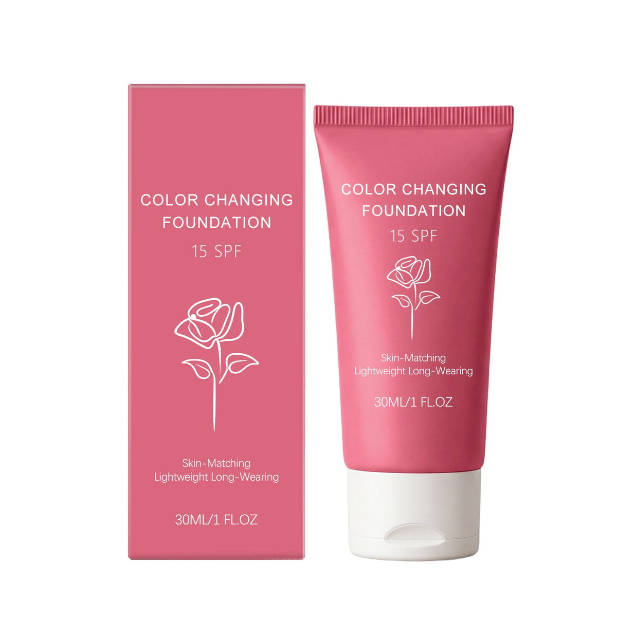 30ml Color Changing Foundation Cream Setting Spray Set Natural Covers Imperfections for Flawless Natural Look Daily Cosmetics