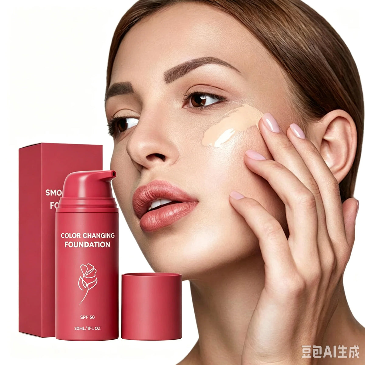 30ml Color Changing Foundation Cream Setting Spray Set Natural Covers Imperfections for Flawless Natural Look Daily Cosmetics
