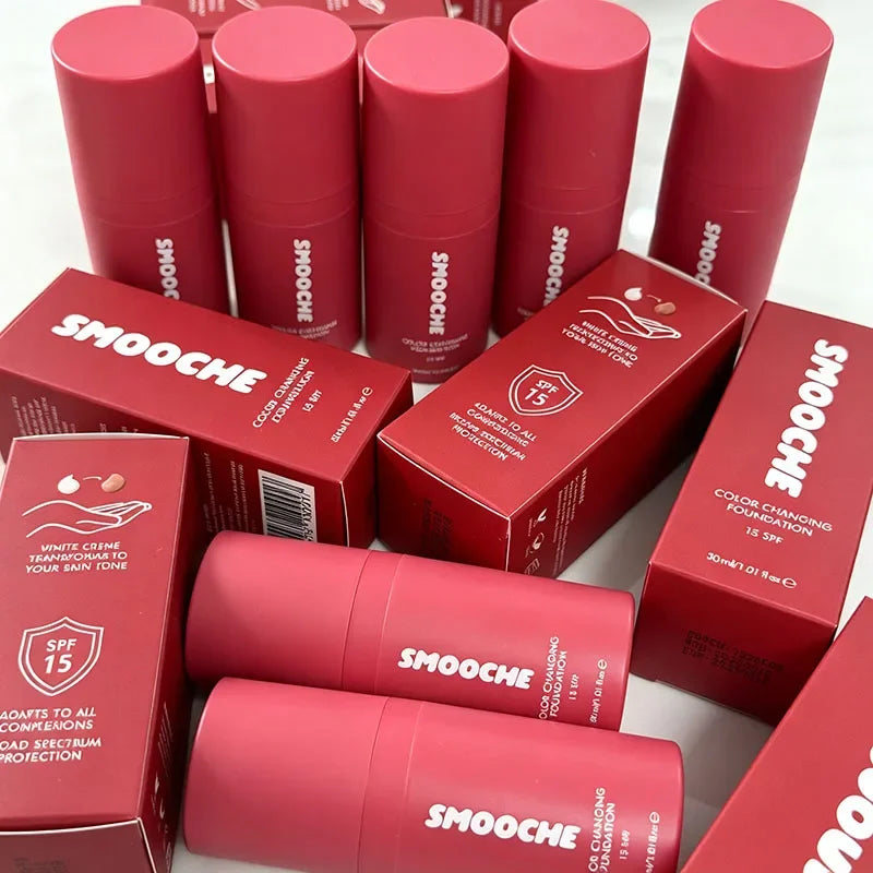30ml SMOOCHE Skin Tone Adaptive Color Changing Liquid Foundation Lasting Oil Control Waterproof Lightweight Base Layer Concealer