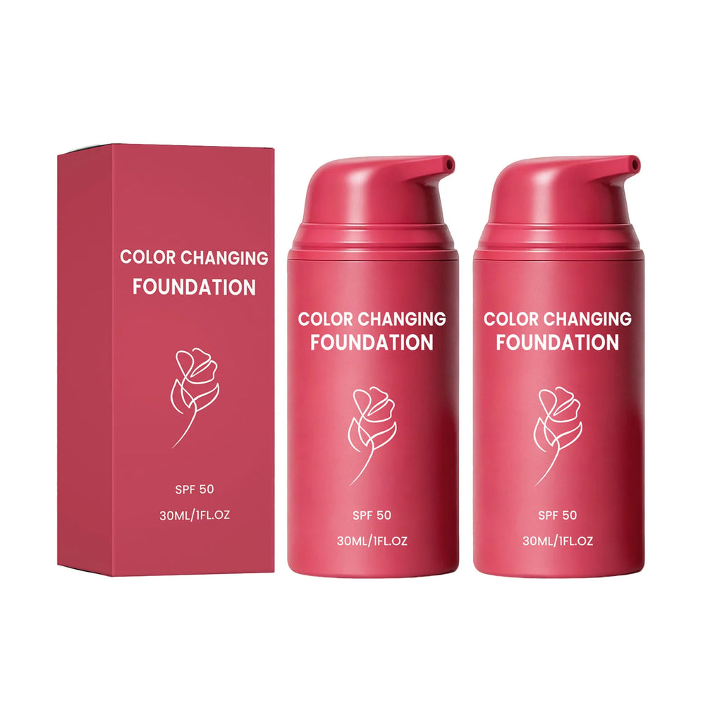 30ml Color Changing Foundation Cream Setting Spray Set Natural Covers Imperfections for Flawless Natural Look Daily Cosmetics