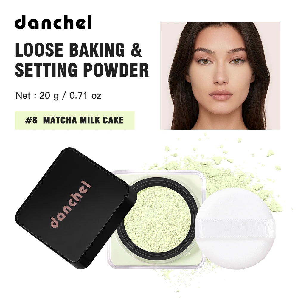 Waterproof Long Lasting Loose Baking Setting Powder &Puff Matte Finish Oil Control Face Cosmetics Anti Sweat Oil Absorb Makeup