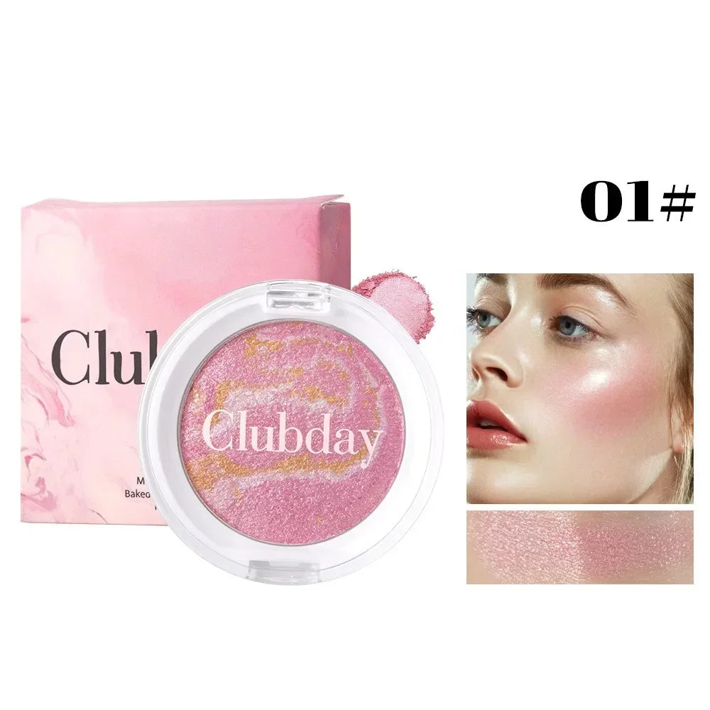 Pearly Blush Marble Pattern Face Baked Brighten Blush Highlight Long-lasting Natural Highgloss High Pigment Contour Face Makeup - AliExpress 66