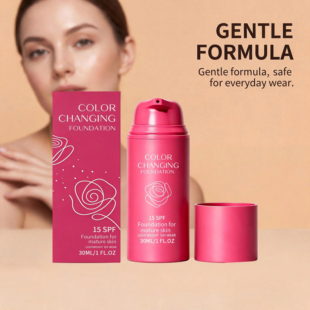 Color Changing Foundation Spf15 Moisturize Even Skin Tone Improve Skin Texture Enhance Smoothness Coverage Concealer Makeup Base