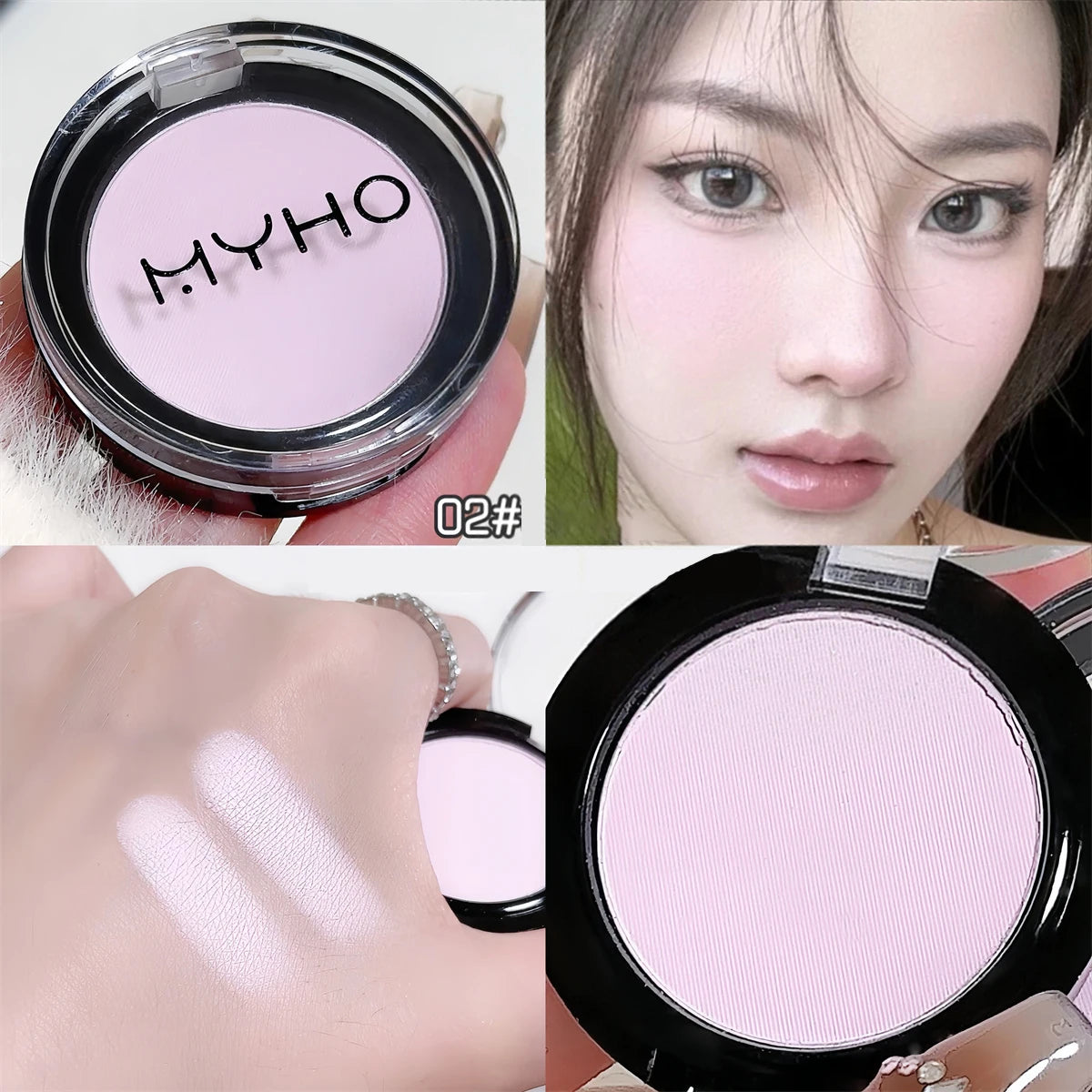 White Matte Highlighter Pink Purple Blush Palette Powder Eyeshadow Waterproof Lasting Face Contour Brightening Makeup Cosmetics - AliExpress 66