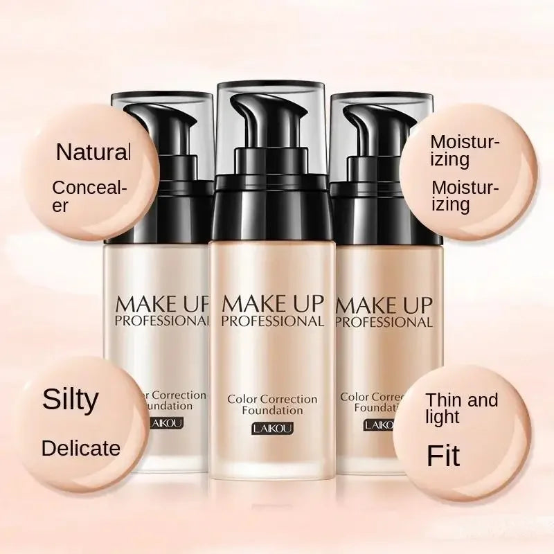 Long Lasting Oil Control Liquid Foundation Waterproof Brightening Concealer Natural Finish Moisturizing Professional Makeup