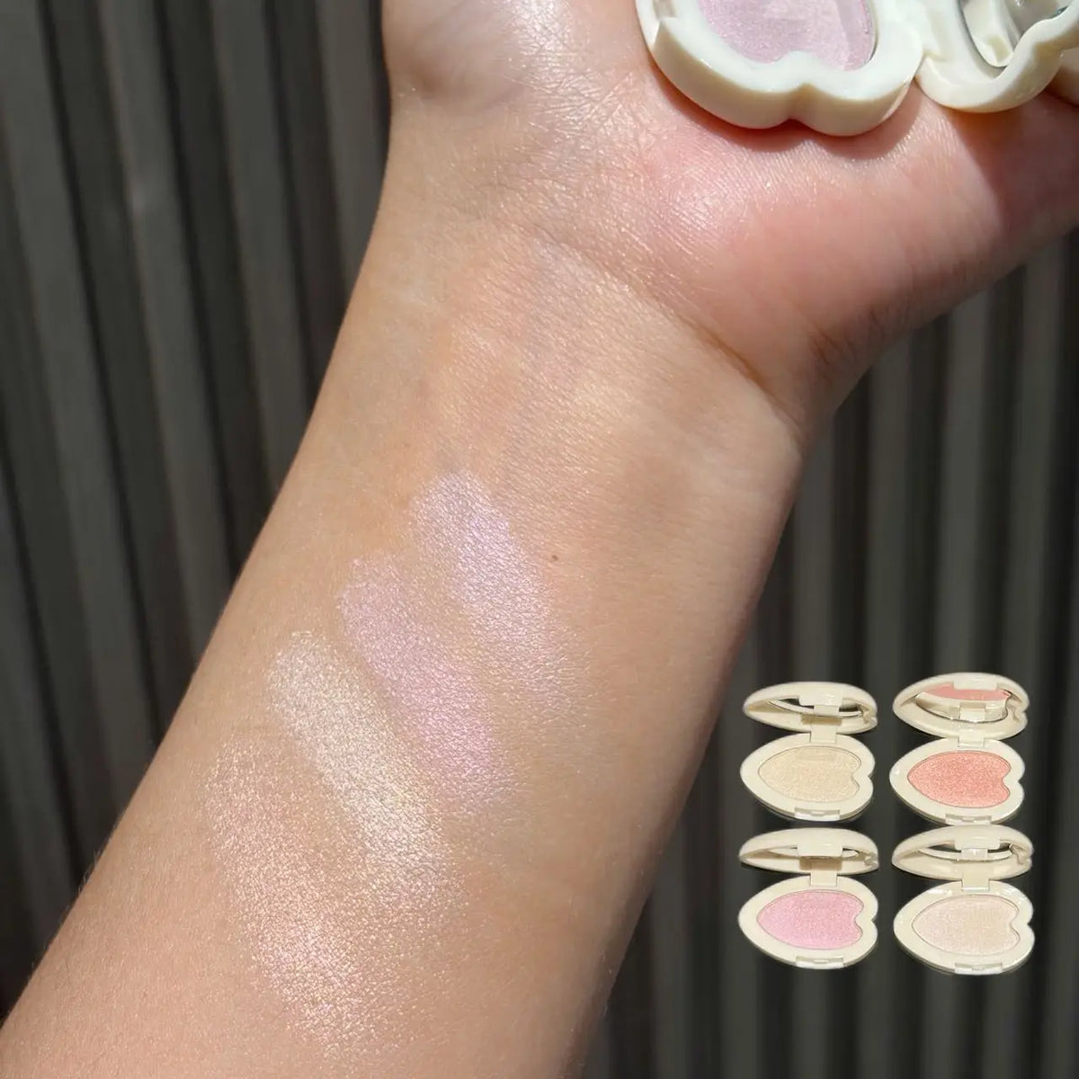 Heart Shaped Shimmer Highlighter Clear Glitter Pearl Pink High Gloss Brightening Face Contour Eyeshadow Palette Cosmetic - AliExpress 66