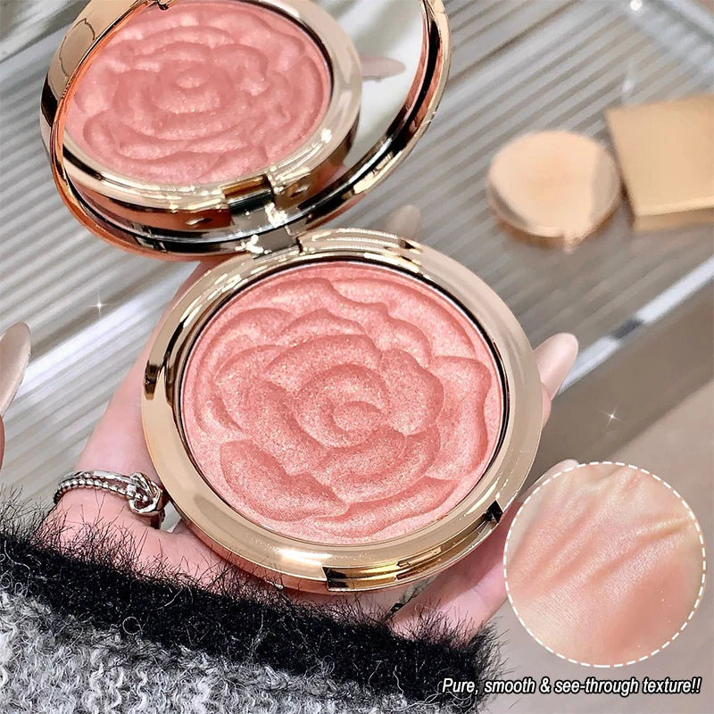 Rose Embossed Blush Palette, 4 Shades High Pigment Blush Powder, Long-lasting Cheek Color Makeup Palette, Portable Blush - AliExpress 66