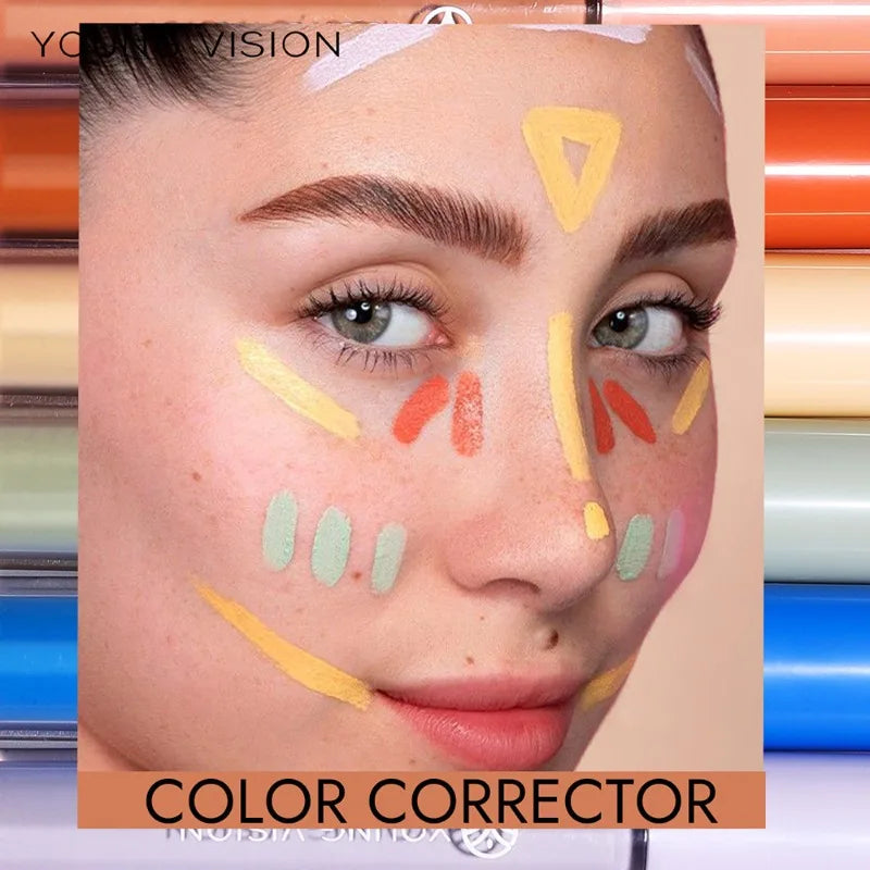 Orange Liquid Concealer Colorful Foundation Primer Base Facial Repair Dark Circles Corrector Skin Tone Purple Brighten Concealer