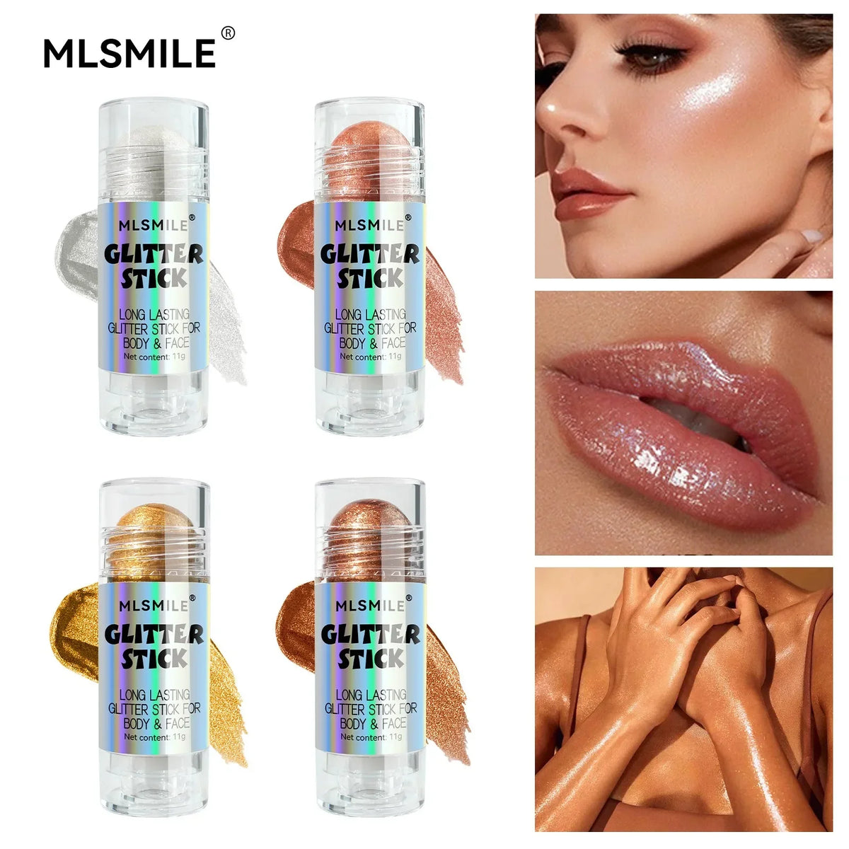4 Colors 3D Highlighter Bar Shimmer Glitter Stick Long-Lasting Face Contour Bronzer Cream Body Makeup Brightening Cosmetic Stick - AliExpress 66