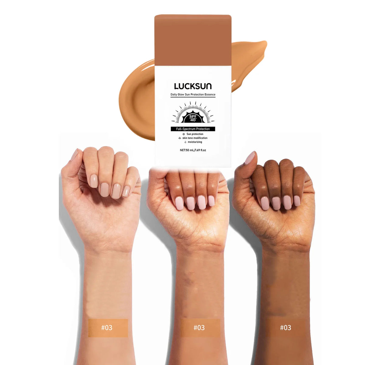 LUCKSUN Tinted Moisturizing Makeup Base Foundation 50ml Sunscreen Foundation SPF40 Makeup Base, 3 Shades Choices - AliExpress 66