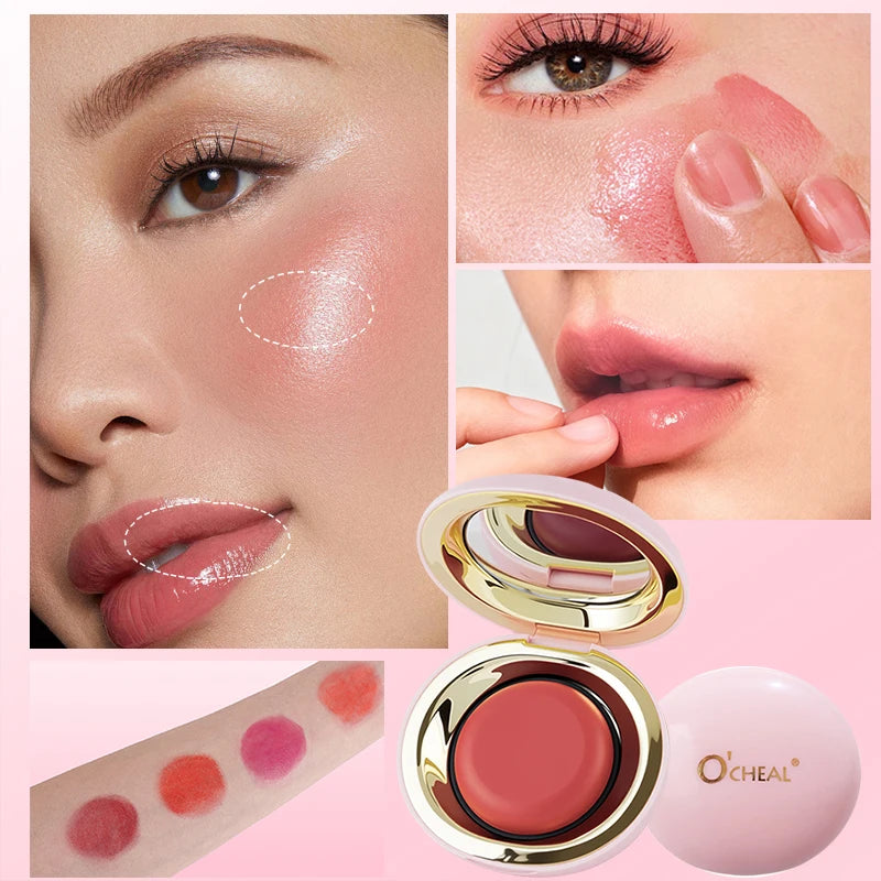 O'CHEAL Translucent Radiant Skin Blusher Four-Color Blush Lips And Cheeks Dual-Use Natural Brightening Long-Lasting Waterproof - AliExpress 66