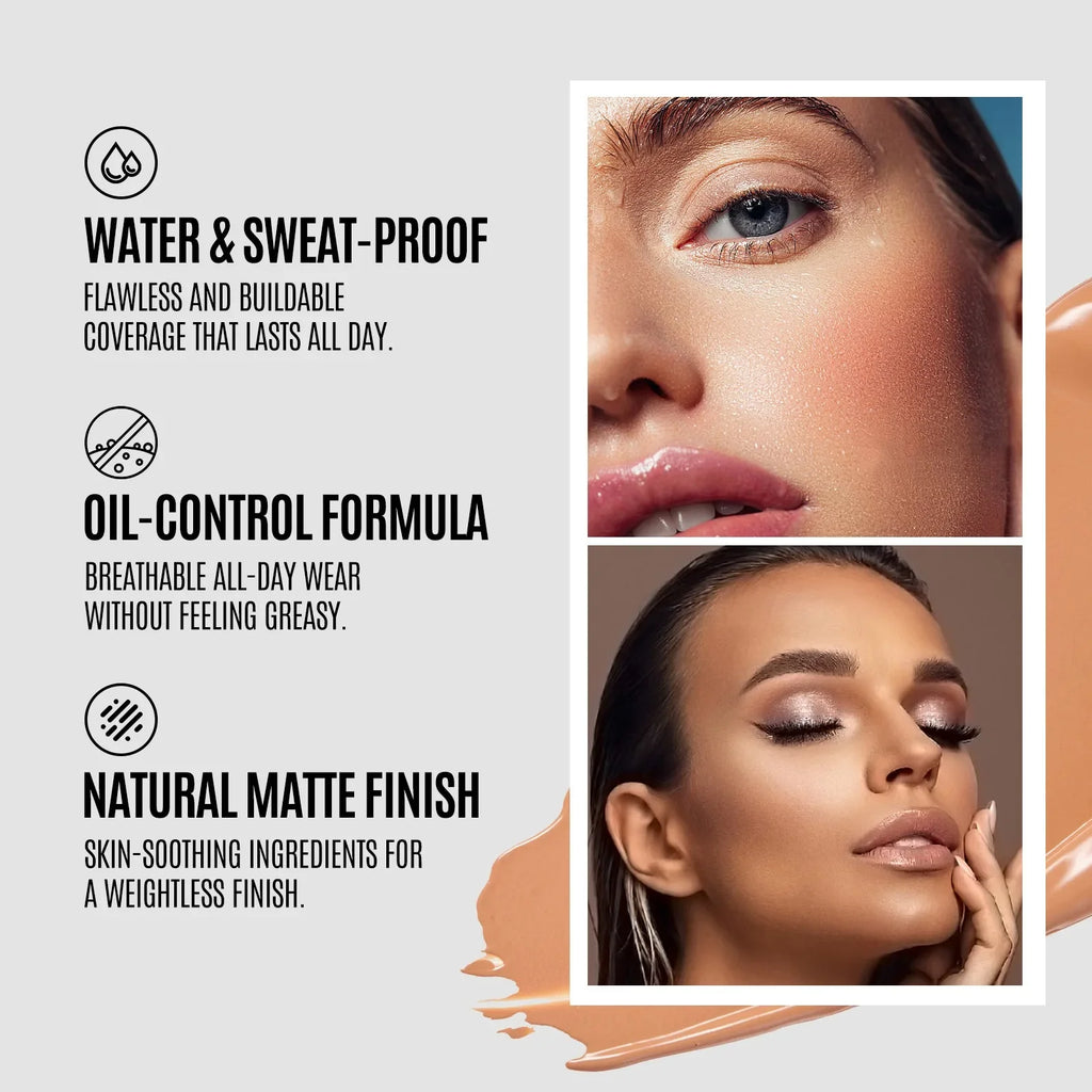 Breathable Matte Foundation Natural Nude Wheat Long Lasting Moisturizing Sweat-proof Liquid Concealer BB Cream for Women Makeup - AliExpress 66