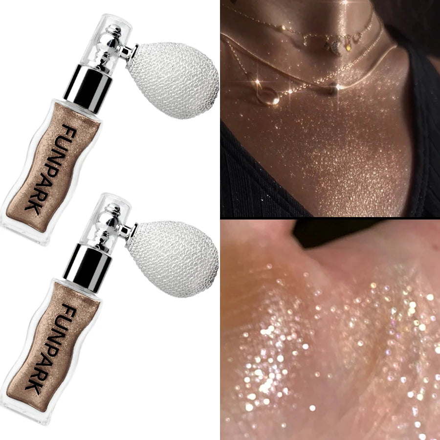 1PC Highlighter Powder Brightens The Whole Body Sparking Face Korean Makeup Lasting Pearlescent White Brown Silver Cosmetics - AliExpress 66