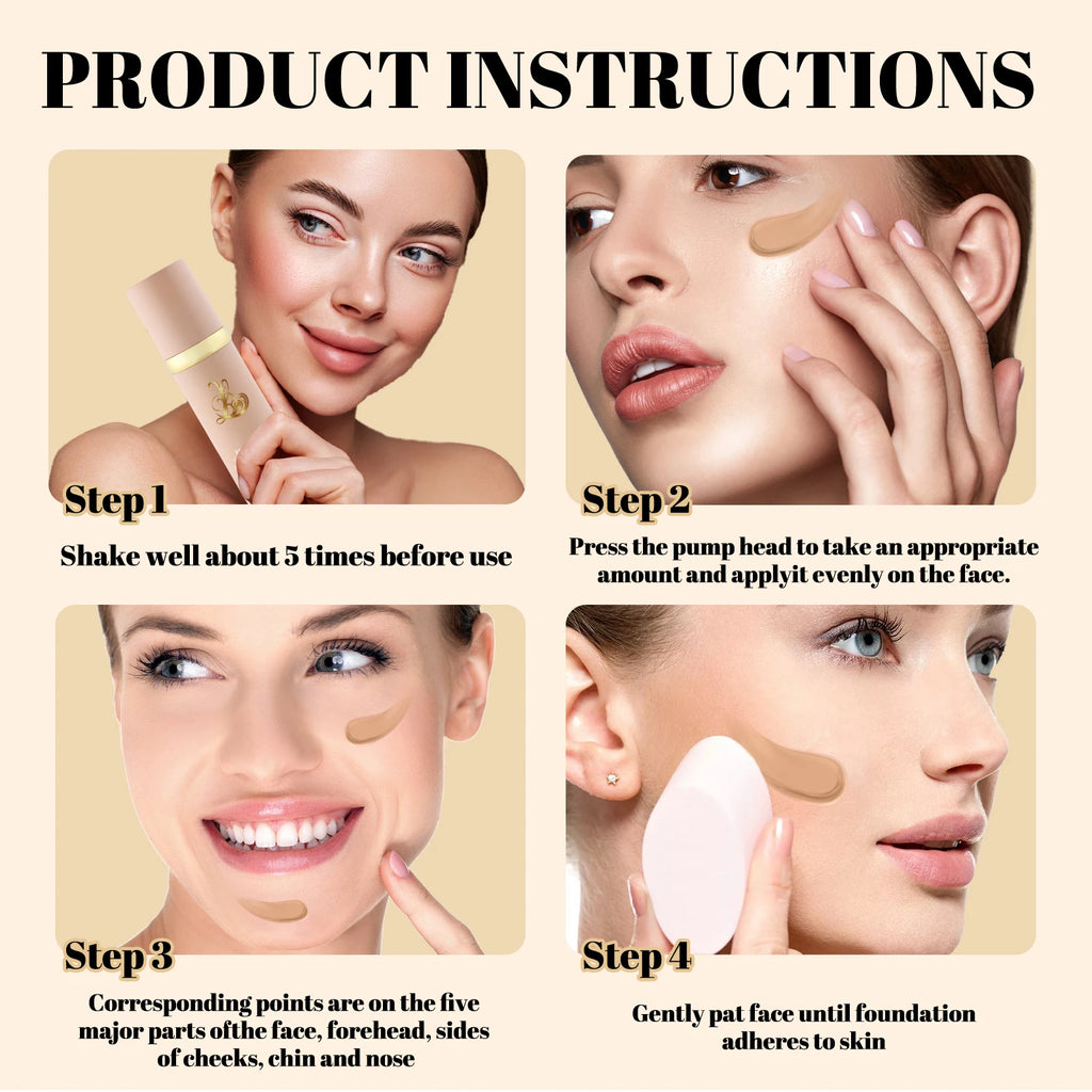 3-in-1 Smart Foundation 30g - Sunscreen, Concealer & Color Match, Light Spectrum Tech for Even Tone & UV Protection. - AliExpress 66