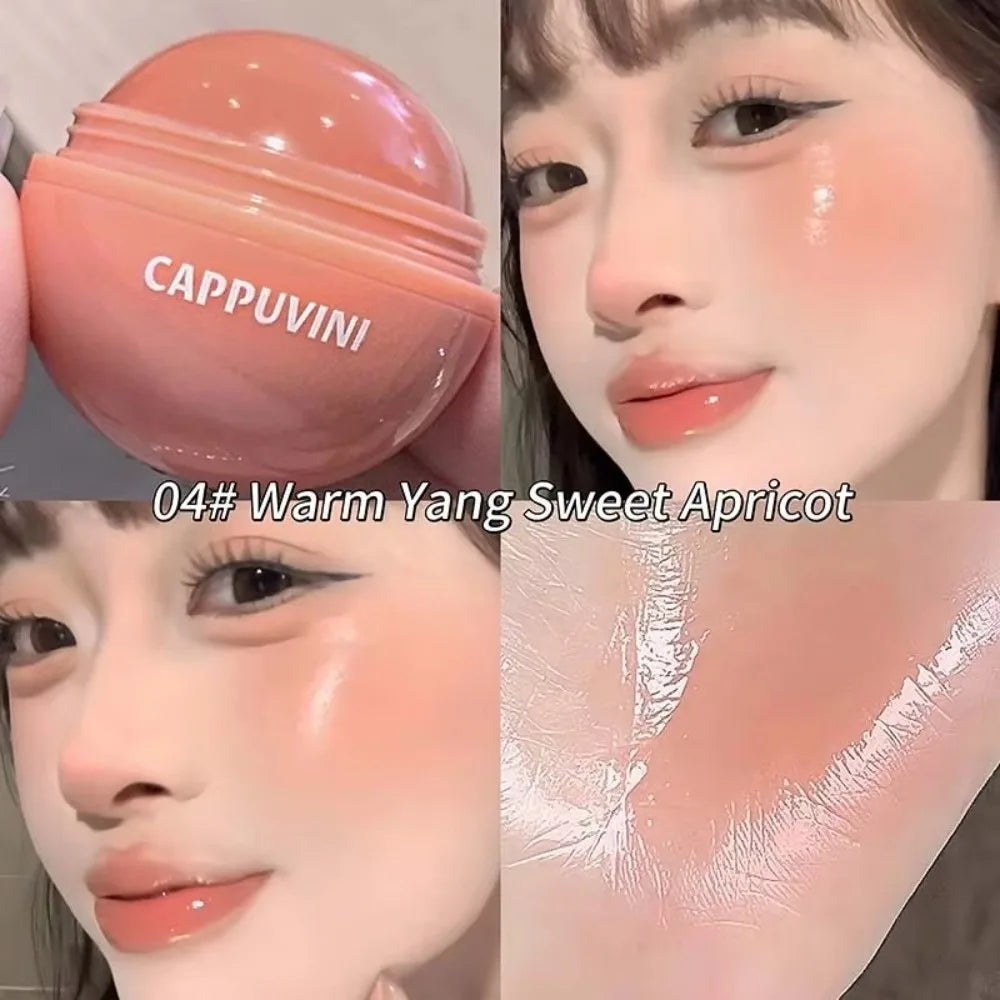 Brightening Face Juice Blush Ball Multi-Use Easy Color Water Light Blusher Natural Redness Suitable for Lips and Cheeks