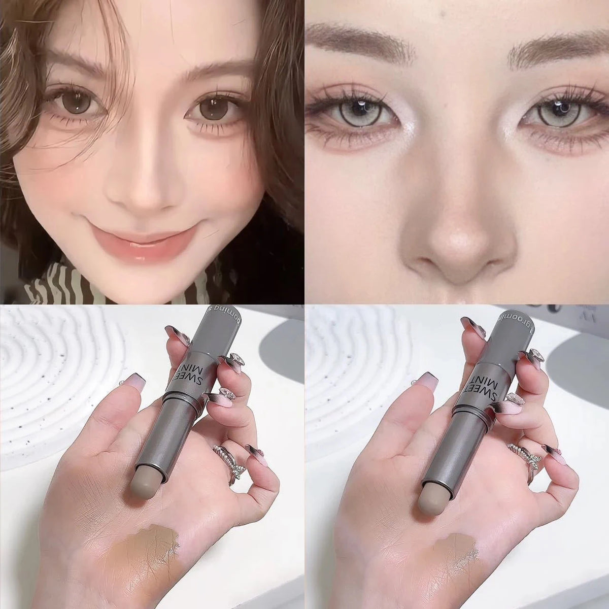 Moisturizing Silky 3D Contour Stick Natural Matte Double Head Suitable For Nose Shadow Makeup Concealer Brightening Cosmetics - AliExpress 66