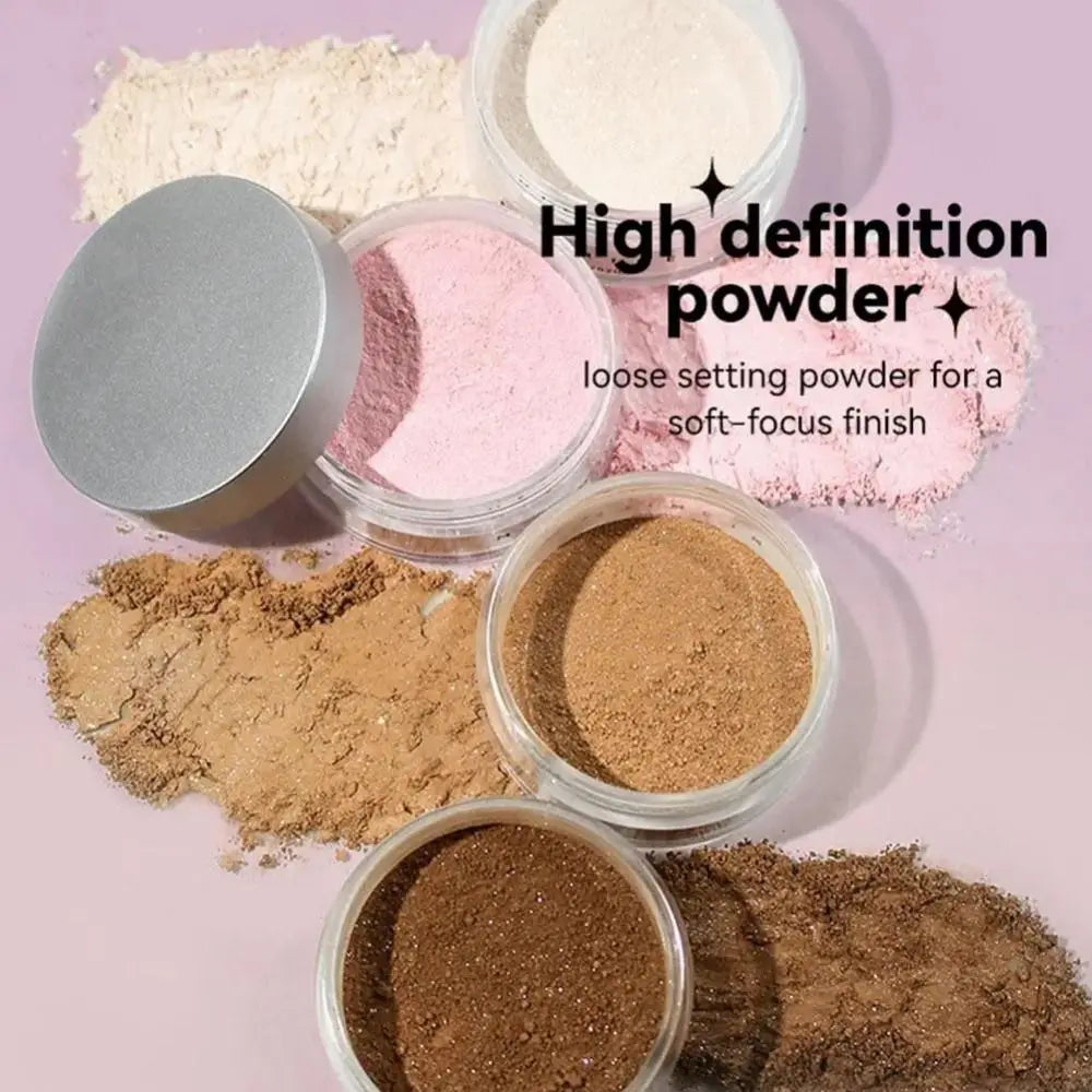 Long Lasting Glitter Setting Powder Pearlescent Natural Finish Face Powder Oil Control Hide Pore Matte Powder Face Makeup