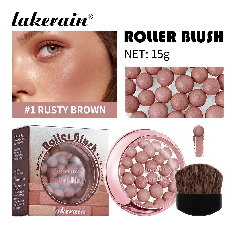 Lakerain Roller Blush Long-lasting Holding Natural Makeup Spherical Appearance Design Powdery Texture Pearlescent Effect Blush - AliExpress 66