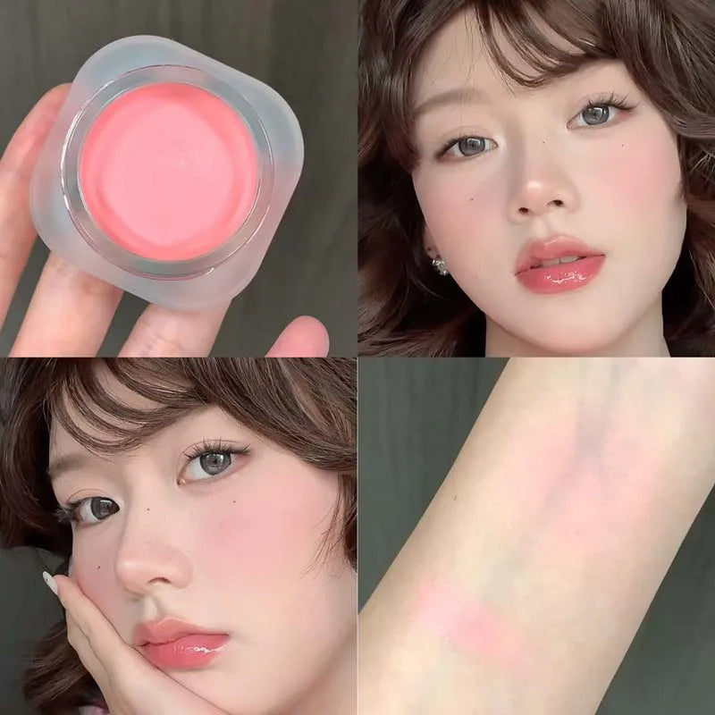 Purple Blush Cream Cheek Rouge Rose Brown Mud Palette Long-Lasting Waterproof Monochrome Brighten Face Moisturizing Blush Makeup - AliExpress 66