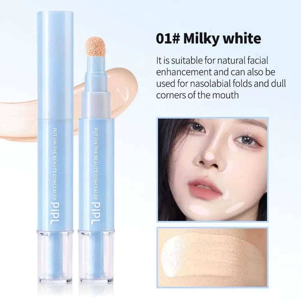 Moisturizing Liquid Concealer Pen Sponge Tip Dark Circles Acne Cover Brightening Face Contour Makeup Cosmetic