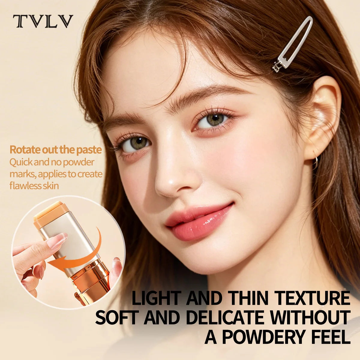 TVLV 2-in-1 Foundation Stick,Matte Lightweight Concealer Foundation Stick,Smooth & Easy To Blend,Creates Flawless Base Makeup