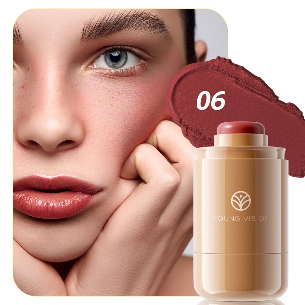 6-Color Pocket Blush with Matte Finish, Natural-Looking, Waterproof Lip and Cheek Dual-Use Creamy Texture Blush Stick - AliExpress 66