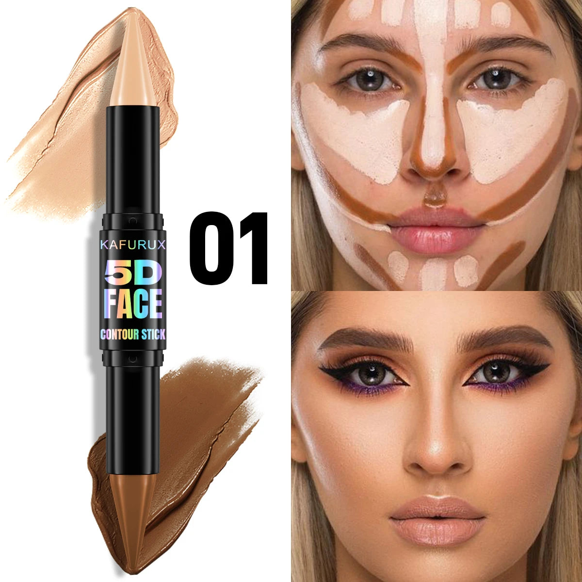 1PC Contour Stick Duo, Double-Eneed Highlight and Shadow Cream Waterproof Full Coverage Face Foundation Concealer Pen Long Lasti - AliExpress 66