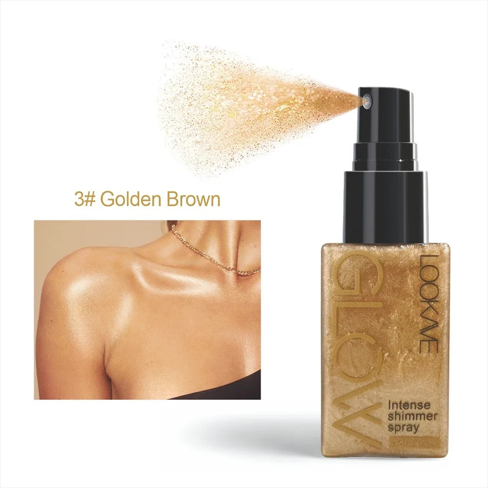 Illuminating Face Brightening Spray 30ml Liquid Highlighter Waterproof Long Lasting Shimmer Glitter Natural Glow for Body Face