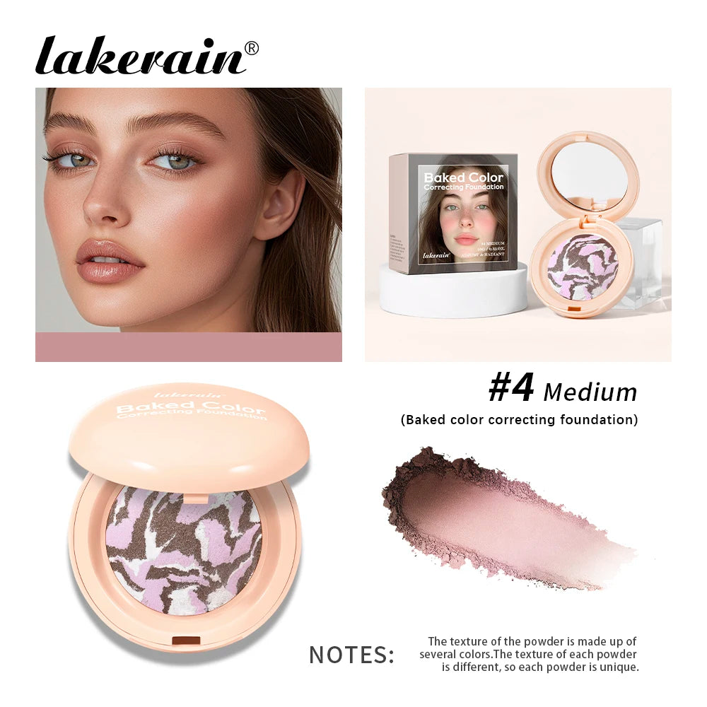 Demi Matte Natural Finish Baked Brighten Color Correcting Powder Foundation Buildable Light to Coverage Oil Control Makeup - AliExpress 66