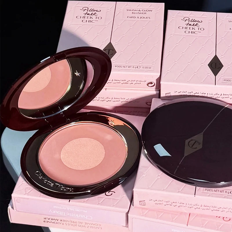 Hot Sales Charlotte Soft Heart Double Color Powder Blusher Color Plate Easy To Apply Lasting Coloring Natural Tilbury Cosmetics