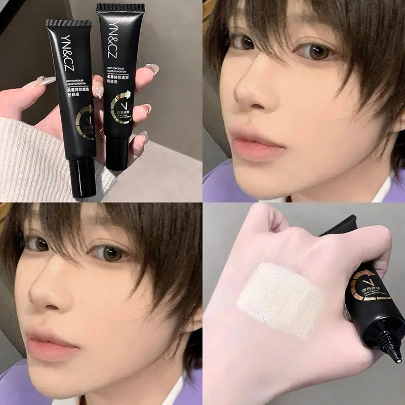 White Liquid Foundation for Halloween Goth Makeup Waterproof Full Coverage Primer High Concealer Cosplay Foundation Face Paint
