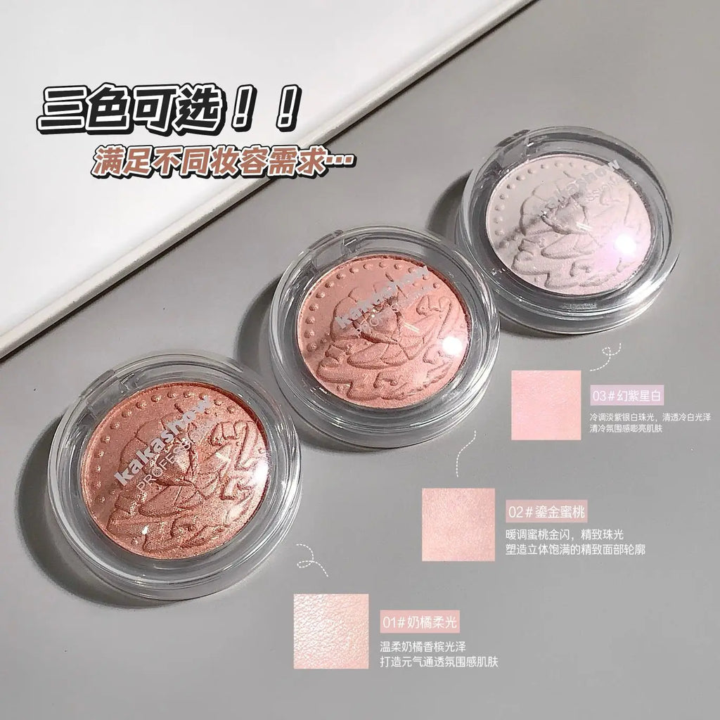 Kakashow relief high gloss powder delicate ointment, purple orange silver shimmer, suitable for women's date party makeup