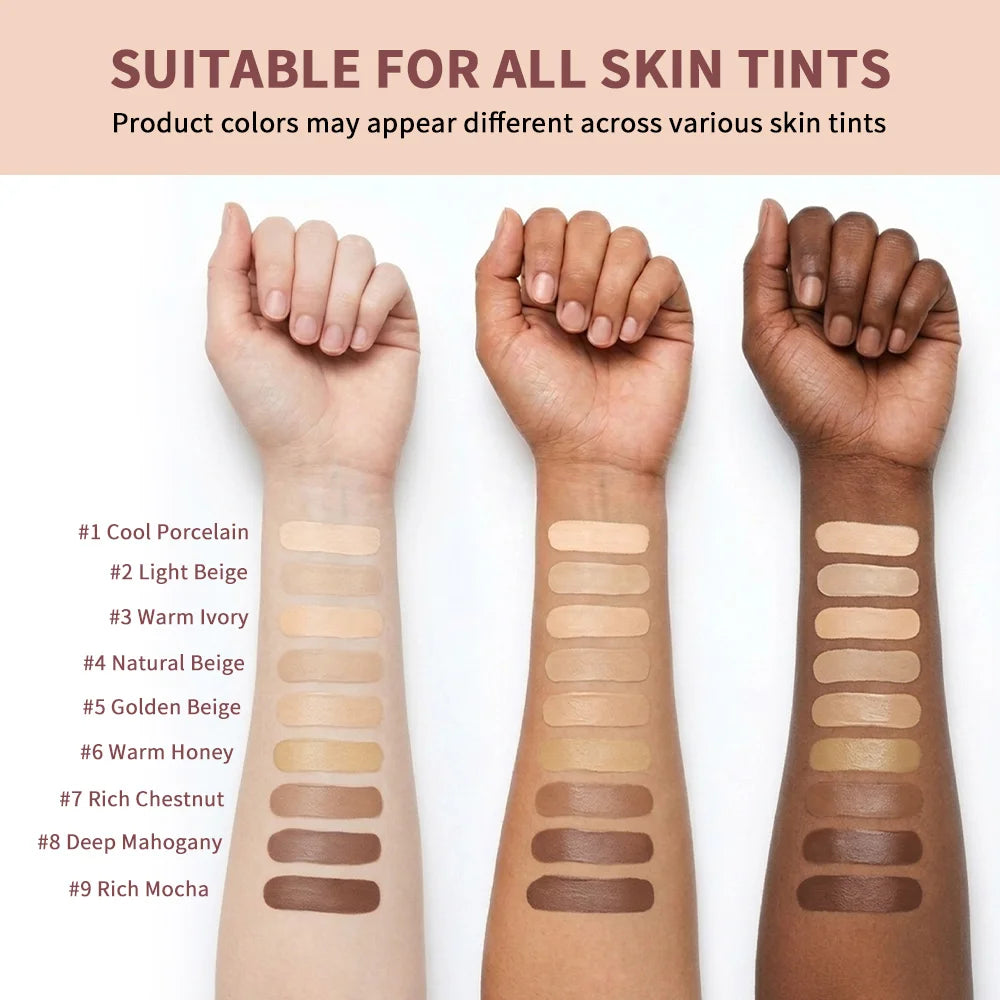 Matte Foundation Natural Coverage Smooth Skin-Friendly Deep Skin-Nourishing Long-Lasting & Waterproof Gentle Cares Foundation